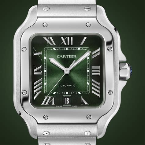 green dial cartier santos